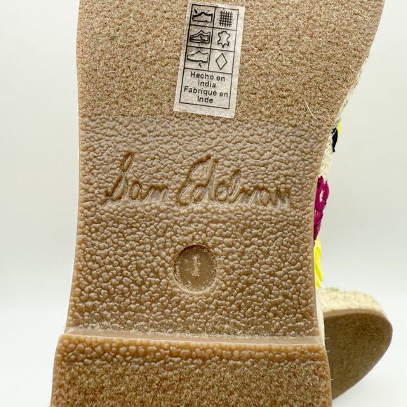 Sam Edelman Kids Kayden Slingback Sandal US 1 M Beige Multicolor Leather NIB - Picture 12 of 12